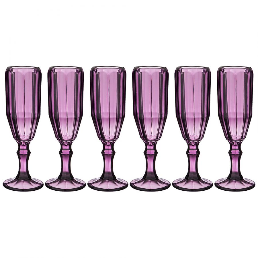 Набор бокалов для шампанского "Рока" 6 шт. "Muza Color" 150 мл., h=20 см.