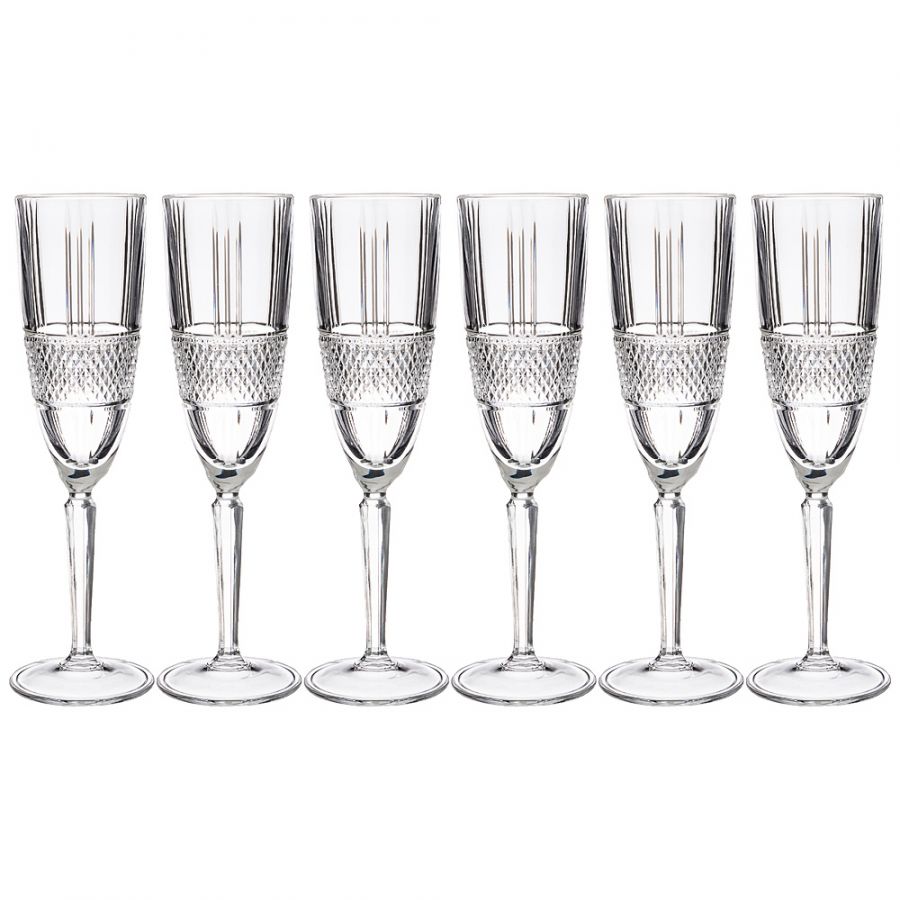 Набор бокалов "Brillante" для шампанского из 6 шт 190мл., h=23 см.