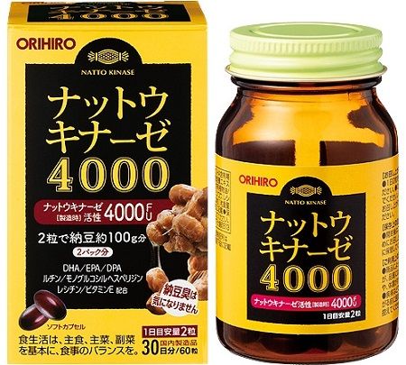 ORIHIRO Наттокиназа 4000 с Омега-3 на 30 дней