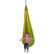 Подвесной детский гамак-кокон для дома и дачи зеленый