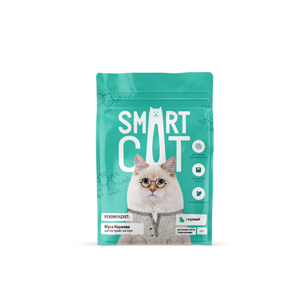 Сухой корм для стерилизованных кошек Smart Cat с курицей 5 кг