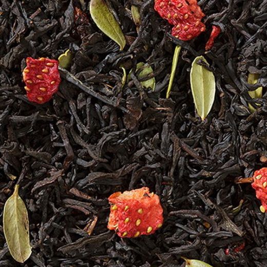 Клубника со взбитыми сливками - черный  чай с натуральными добавками