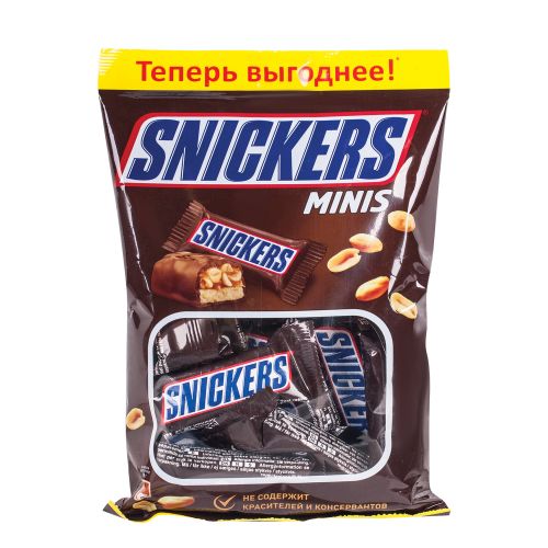 Шоколадные батончики Snickers minis 180 гр
