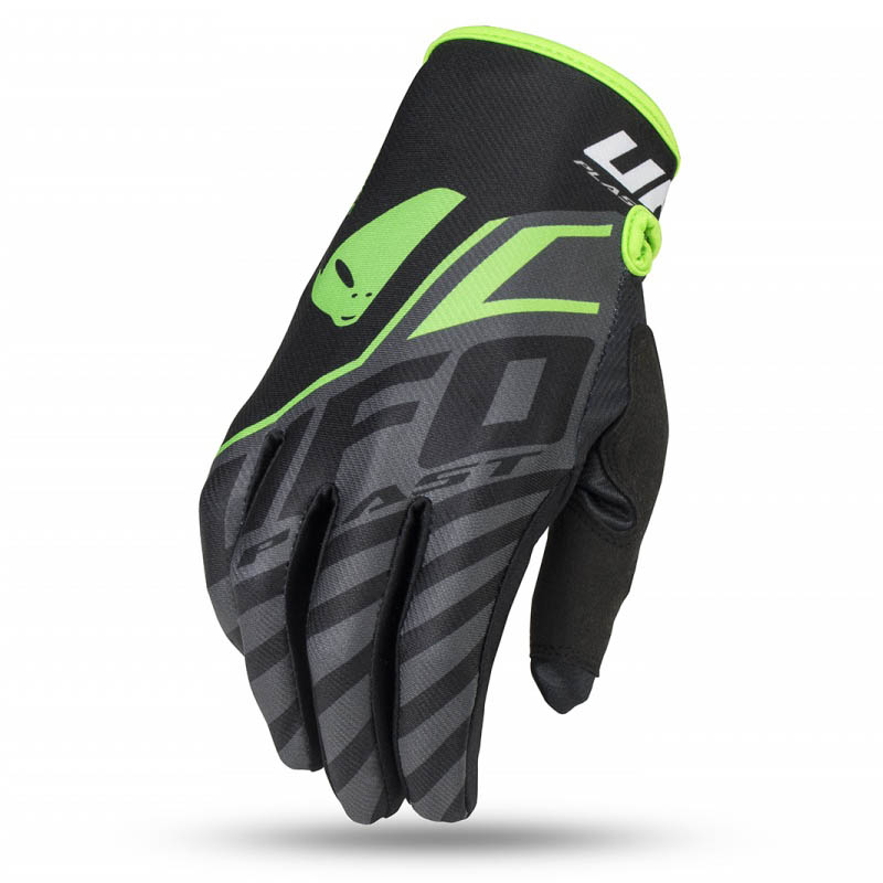 UFO Skill Vanadium Glove Black/Neon Green перчатки для мотокросса, черные