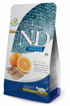 N&D Ocean Herring & Orange Neutered adult (Сельдь и апельсин беззерновой сухой корм для стерилизованных кошек)