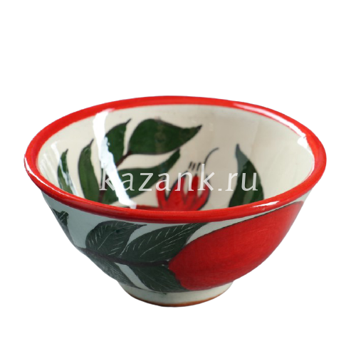Пиала для чая, Риштанская Керамика d-11 см. h-6 см. Гранат