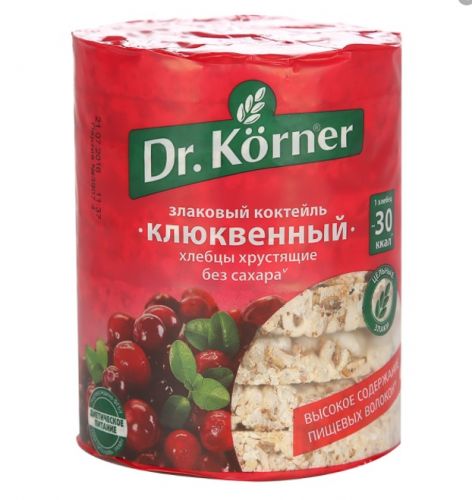 Хлебцы Злаковый коктейль клюквенный Dr.Korner 100 г