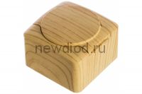 VIOLA Розетка с/з с крышкой керамика белёный дуб (12шт/144шт)