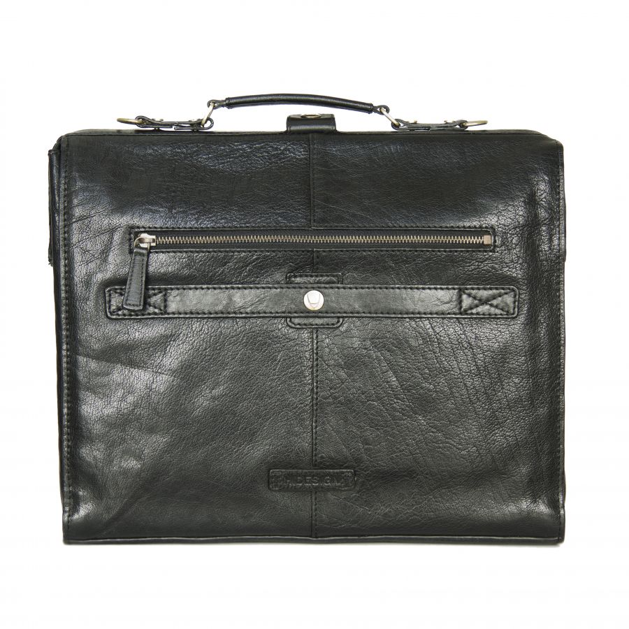 Кожаная деловая сумка-саквояж HIDESIGN BARCELONA-02 Black