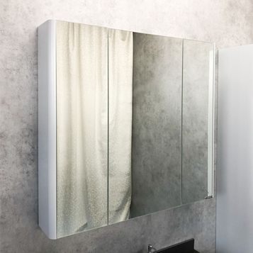 Зеркало-шкаф Comforty Сорренто-90 светло-серый