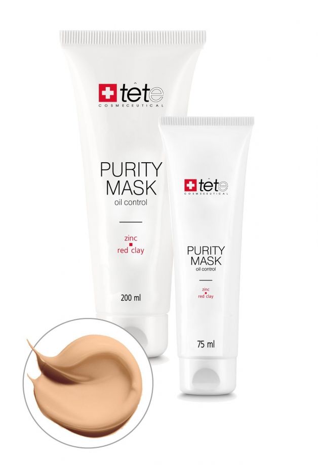 Себорегулирующая очищающая маска (Purity Mask Oil Control Zinc and Red Clay) Tete cosmeceutical (Тете косметик) 75/200 мл