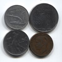 Набор монет Италия 1924-1979 4 шт. НАБ ИТ-002