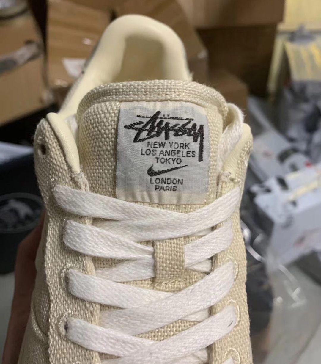 stussy x nike air force 1 low fossil