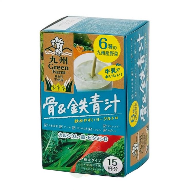 Kyushu Aojiru Аодзиру 6 видов овощей с кальцием, железом и витамином Д Bone & Iron Aojiru
