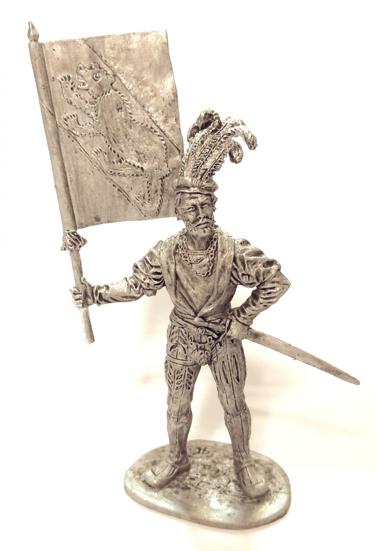 Фигурка Швейцарский знаменосец города Берна, нач. 16 века олово