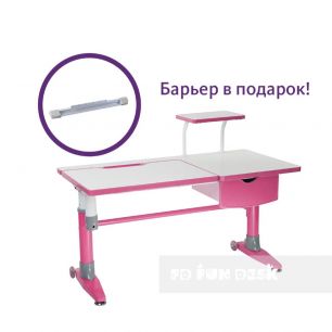Парта-трансформер для школьника FunDesk Ballare Pink с полкой