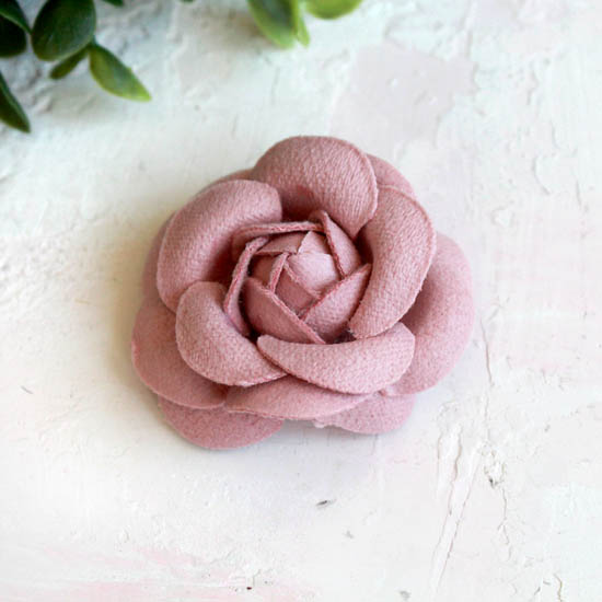 Тканевая роза 5 см. - пыльно-розовая