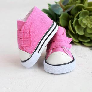 Обувь для кукол кеды на липучках 7 см  -  розовые