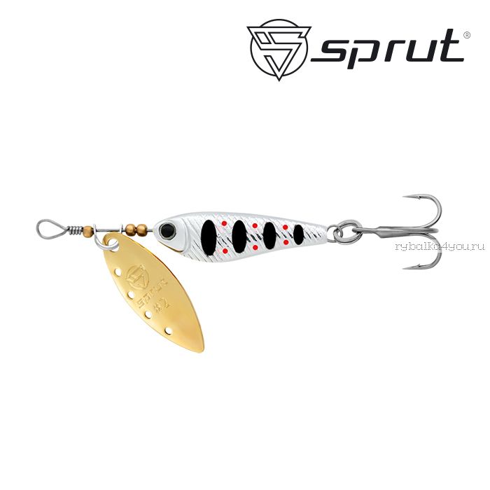Блесна Вращающаяся "Sprut" Alpina Long Spinner #2 (9g/ STR-G)