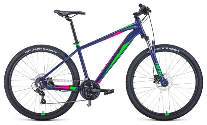 Велосипед FORWARD APACHE 27,5 3.2 disc Фиолетовый/зеленый (RBKW1M37G044)