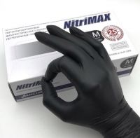 Перчатки Нитриловые М (чёрные) 50 пар NitriMAX