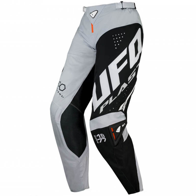 UFO Slim Frequency Pants Gray/Black/Neon Orange штаны для мотокросса и эндуро, серо-черные