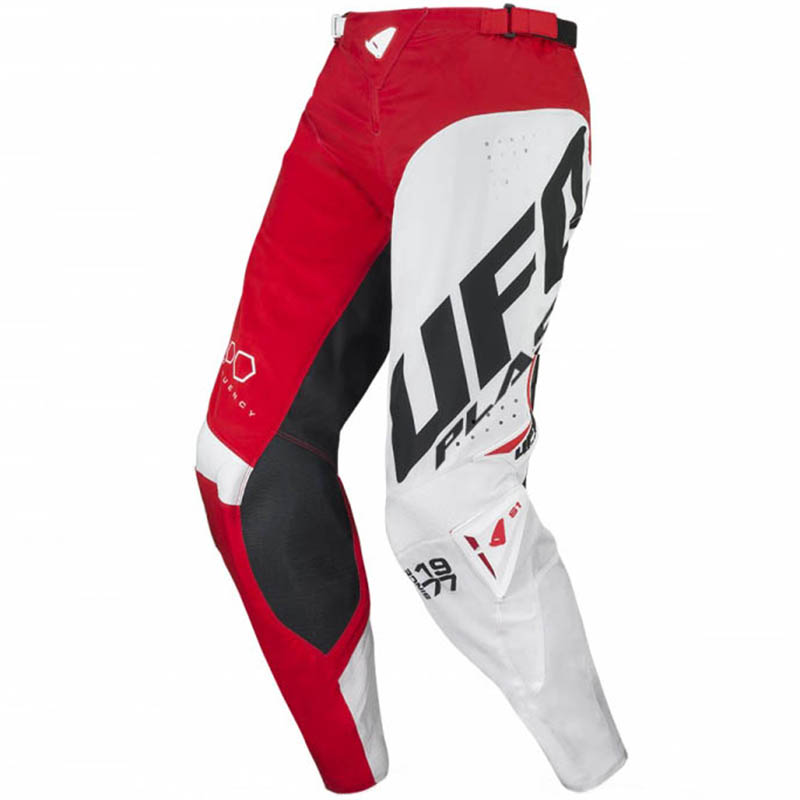 UFO Slim Frequency Pants Neon Red/White штаны для мотокросса и эндуро, красно-белые