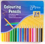 Цветные карандаши artista в жестяной коробке 24 шт