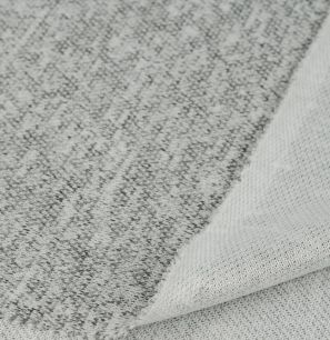 Лоскут трикотажной ткани - Сандра меланж серый 48х30 см УЦЕНКА
