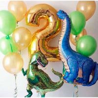 Композиции из шариков Динозавры с цифрой