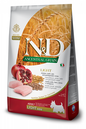 N&D Low Grain LIGHT CHICKEN & POMEGRANATE Adult Mini (Курица+гранат для собак с лишним весом мелких и карликовых пород)