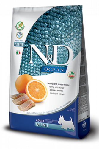 N&D Ocean Herring & Orange mini adult (НД сельдь и апельсин для собак мелких пород)