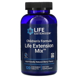 Life Extension Mix, детские мультивитамины, с натуральным ягодным вкусом, 120 жевательных таблеток