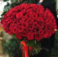 101 красная роза 50 см.