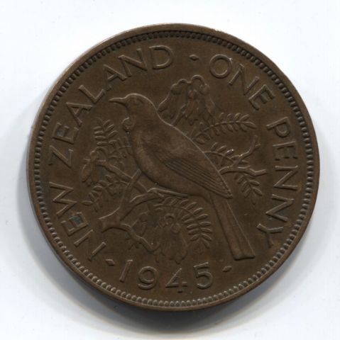 1 пенни 1945 Новая Зеландия