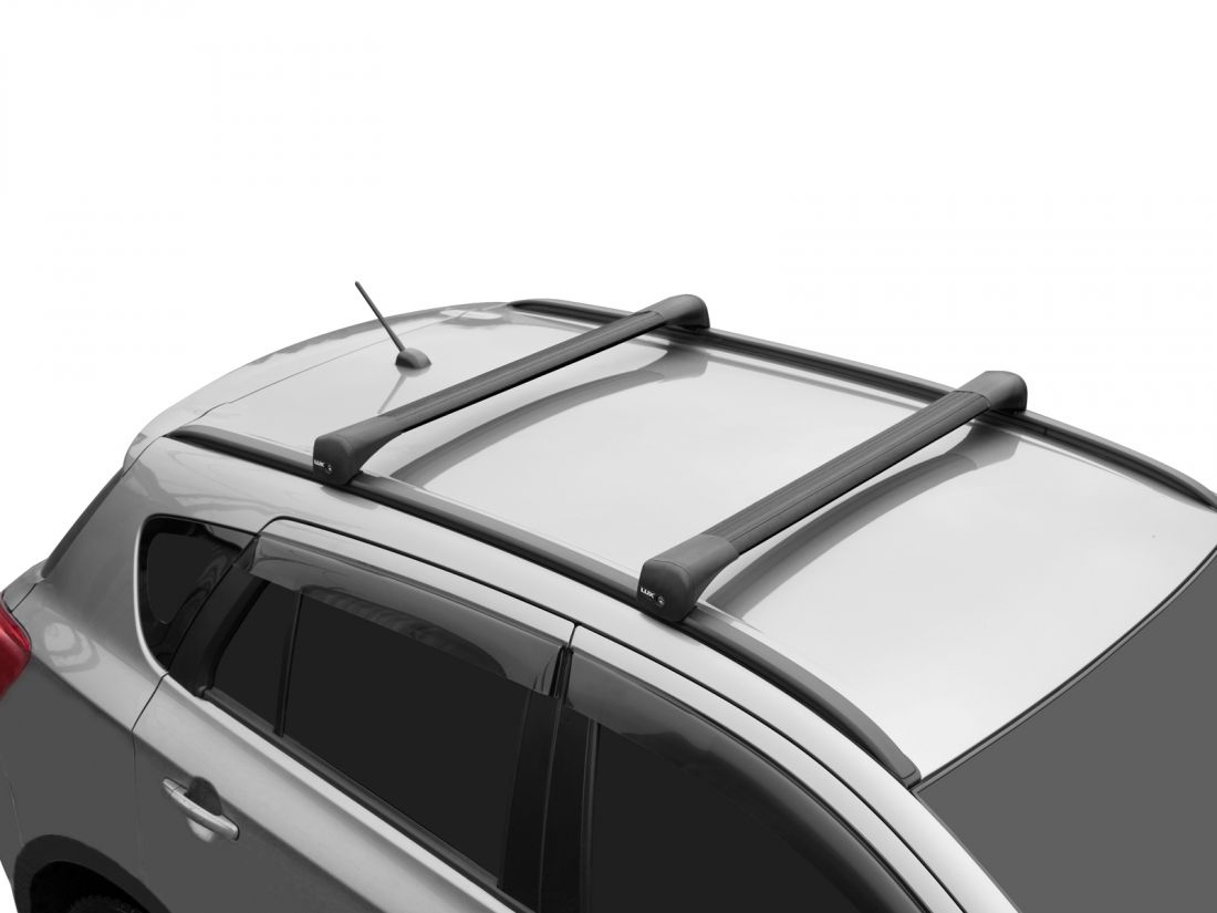 Багажник на крышу Kia Sportage 4, 2016-..., Lux Bridge, крыловидные дуги (черный цвет)