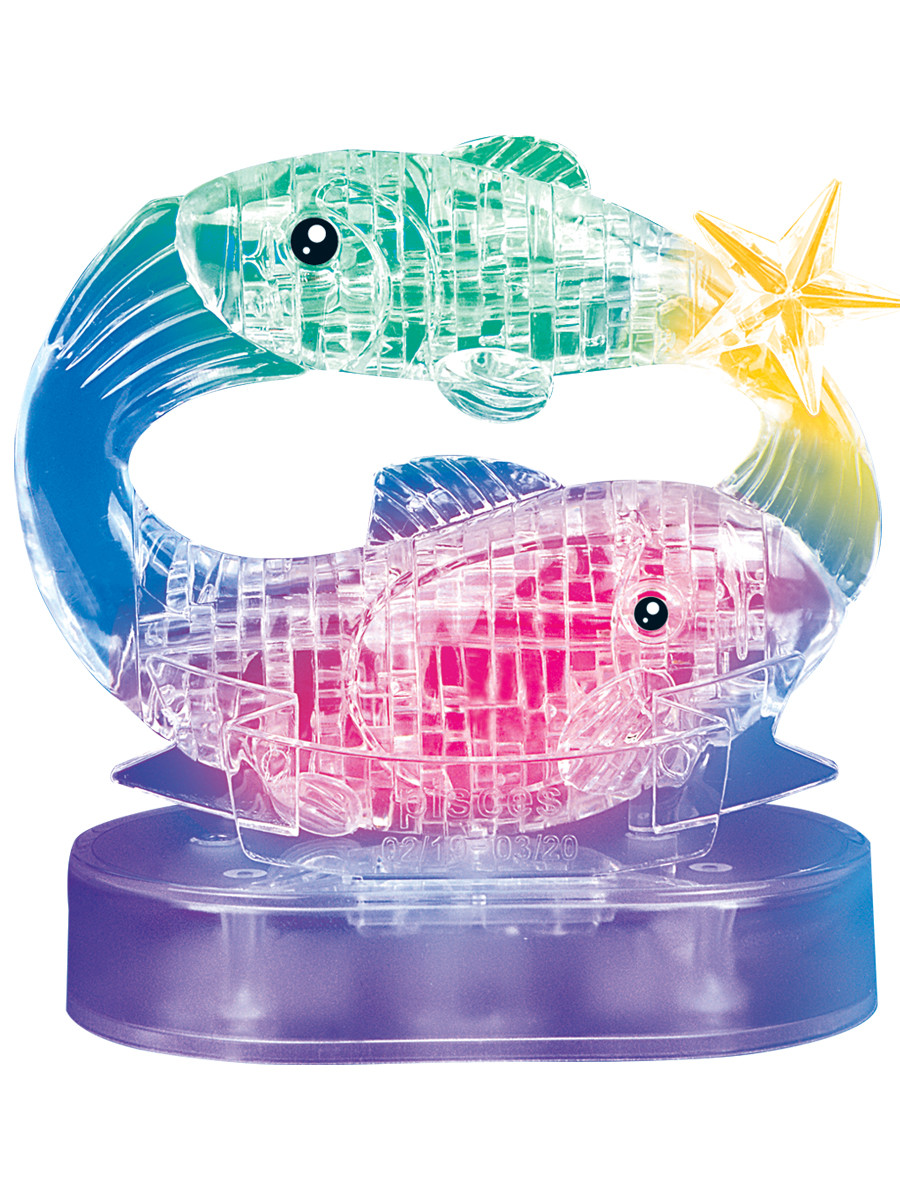 3D Crystal Puzzle Гороскоп Рыбы  со светом 45 деталей 9042A