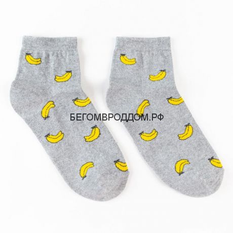 Носки женские С631 "Бананы" цвет серый, р-р 23-25