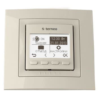 Электронный терморегулятор для теплого пола Terneo Pro Unic 16 А/3000 Вт, бежевый