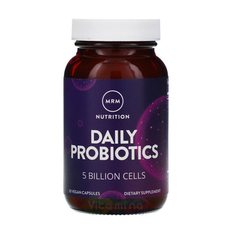 MRM Daily Probiotics Пробиотики для ежедневной поддержки 5 млрд клеток, 30 капс.