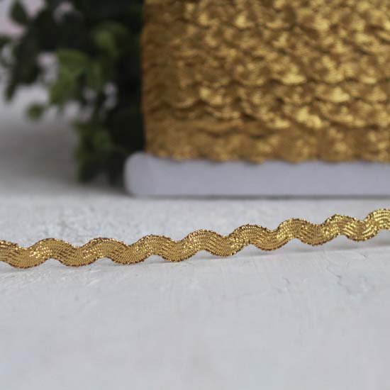 Тесьма декоративная - Вьюнок, золото, 0,5 см.