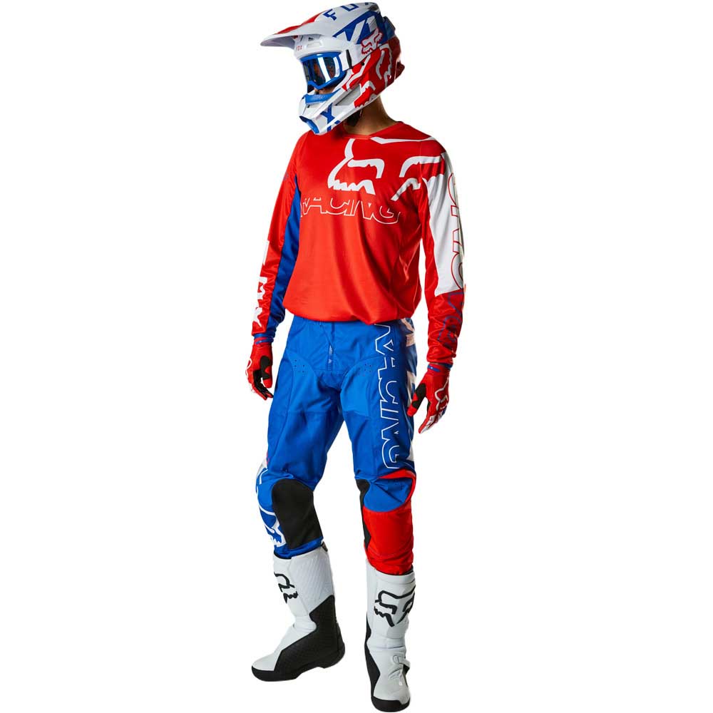 Fox 180 Skew White/Red/Blue (2022) джерси и штаны для мотокросса
