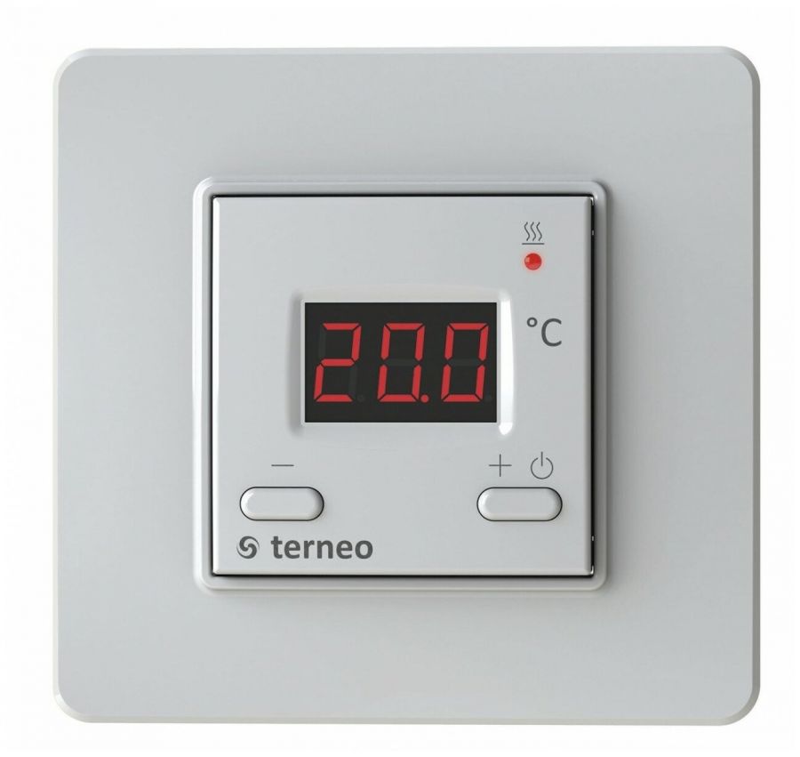 Электронный терморегулятор для теплого пола без программирования Terneo ST, 16 А/3000 Вт, белый