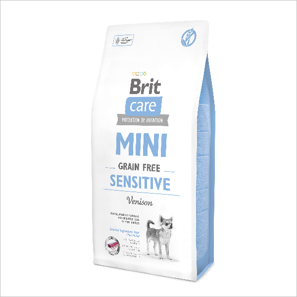 Сухой корм для собак мелких пород Brit Care Sensitive Mini беззерновой с олениной