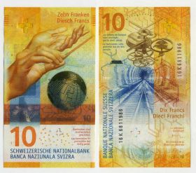 Швейцария 10 франков ПРЕСС aUNC (-1)