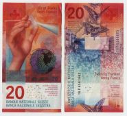 Швейцария 20 франков ПРЕСС aUNC (-1)