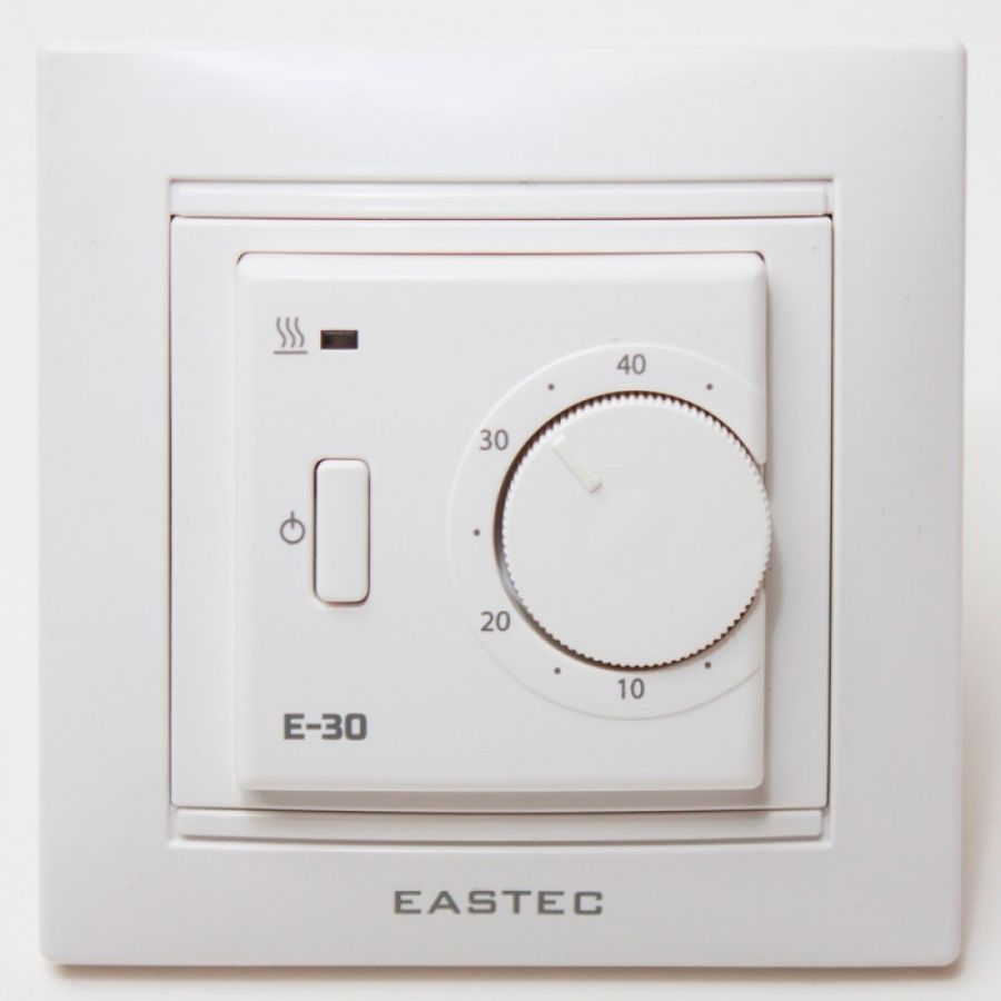 Механический терморегулятор для пола и обогревателей Eastec E-30, 16 А/3500 В, белый
