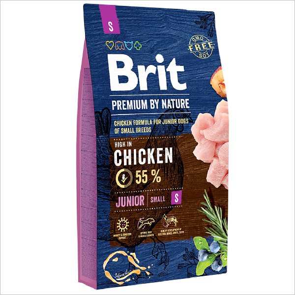 Сухой корм для щенков мелких пород Brit Premium Junior Small Chicken с курицей