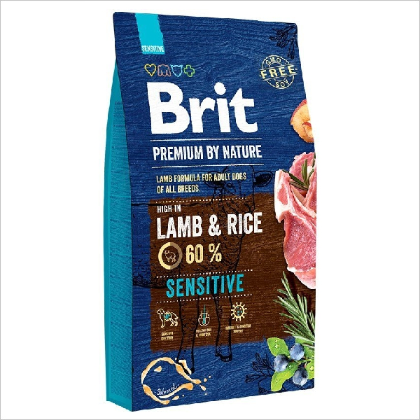 Сухой корм для собак всех пород Brit Premium Sensitive Lamb and Rice с ягненком