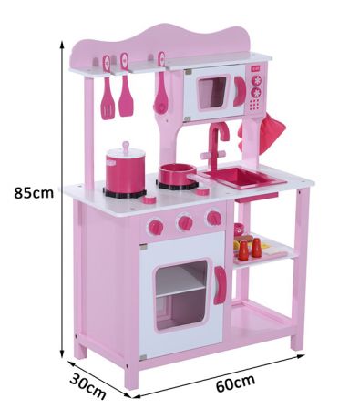 Кухня игровая Фьюжн розовая с набором посуды